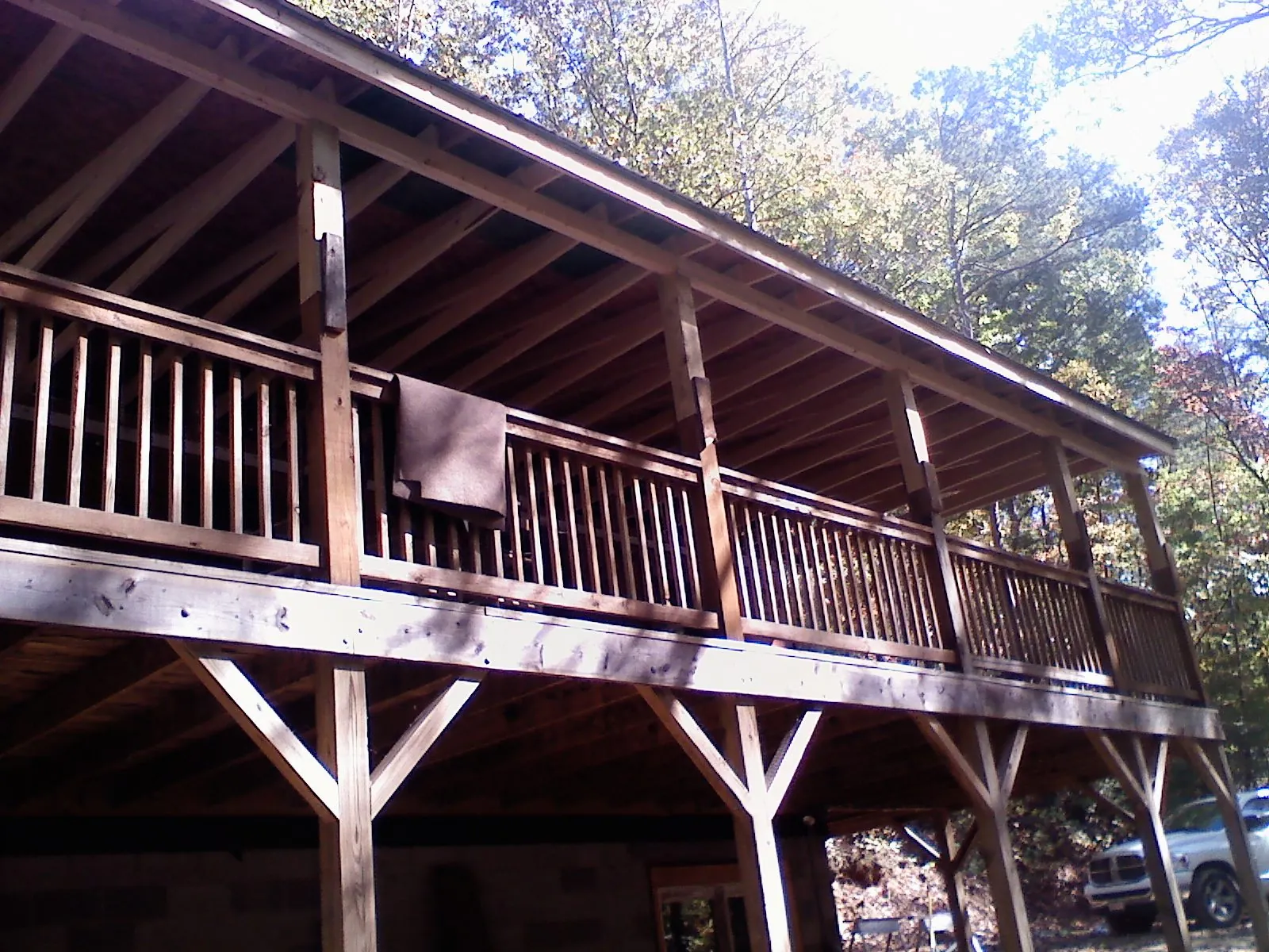 Timber framing under a new elevated porch and deck — Roof Leak Repair in Dysart by Roofing Brothers